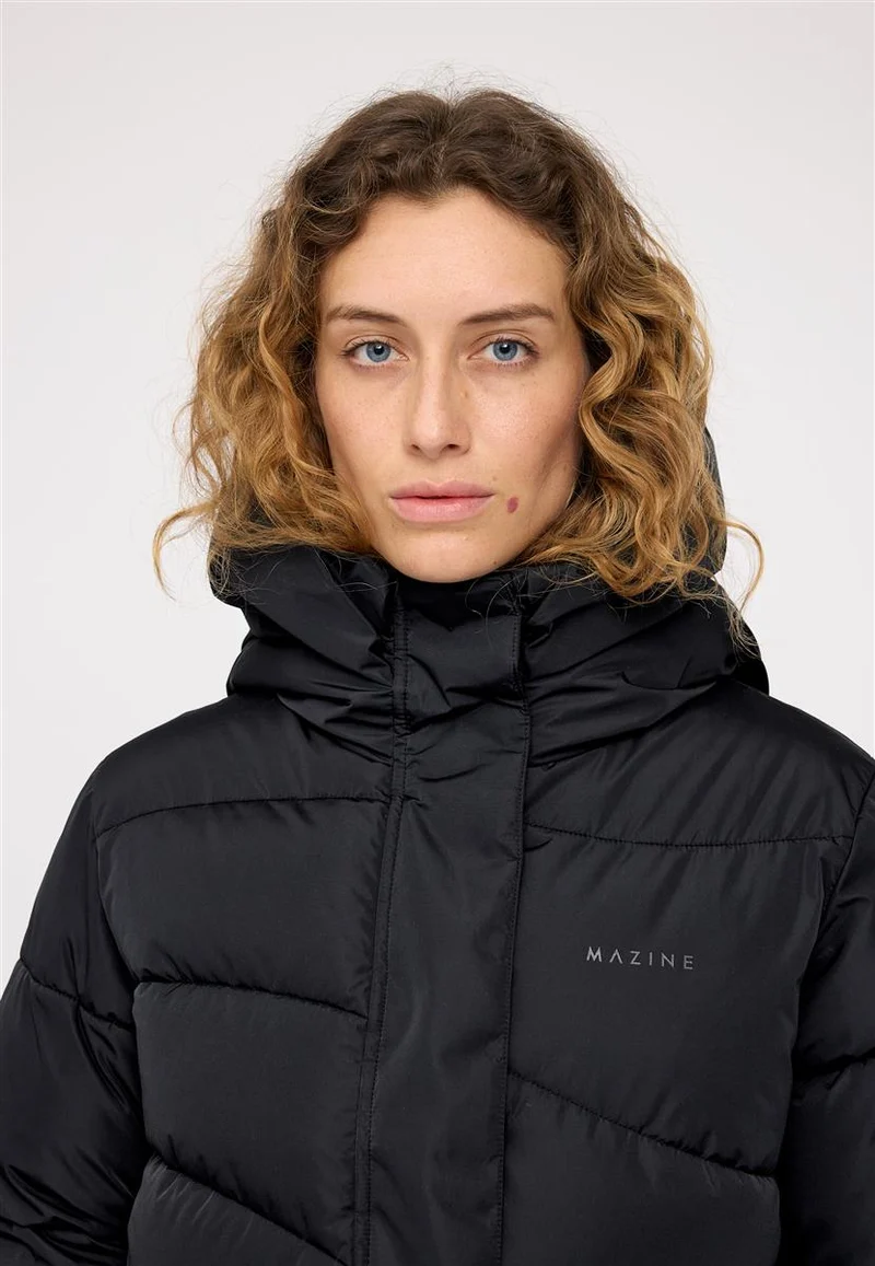 MAZINE Waves Quilt Puffer Coat black