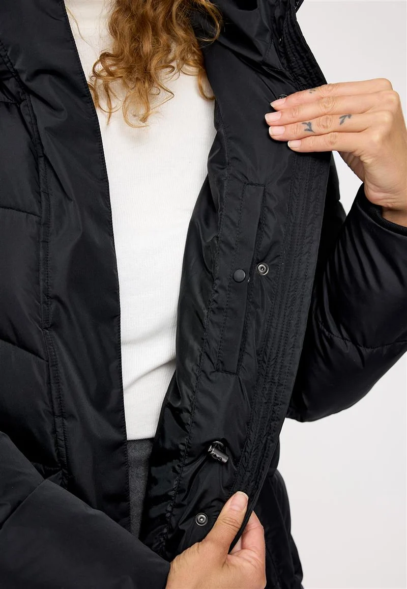 MAZINE Waves Quilt Puffer Coat black