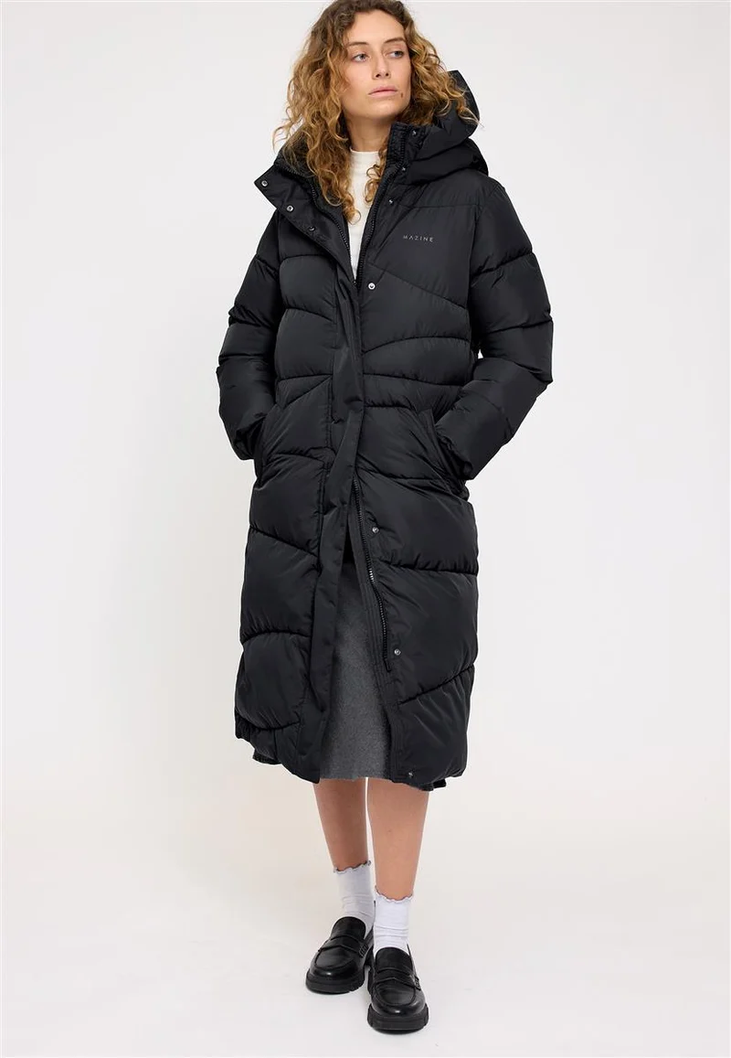 MAZINE Waves Quilt Puffer Coat black