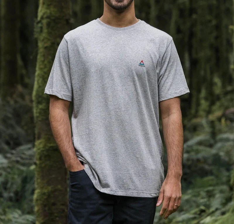 PASSENGER Classic Logo Recycled Cotton T-Shirt mid grey marl