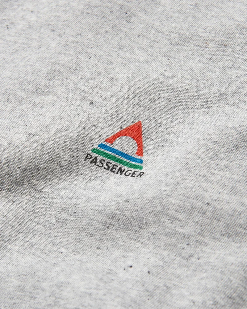 PASSENGER Classic Logo Recycled Cotton T-Shirt mid grey marl