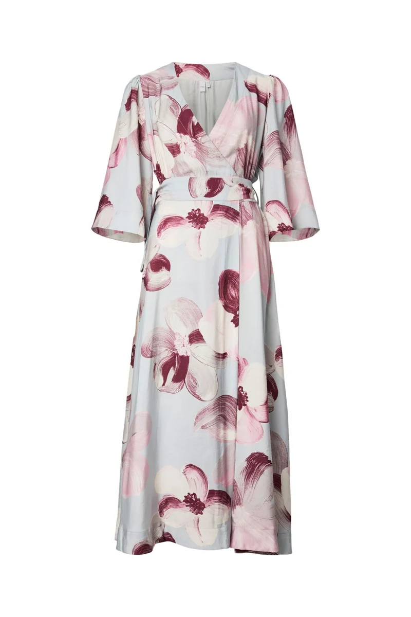YAS - Yasmarga 3/4 Wrap Long Dress - 5032331 Skyway Marga Aop
