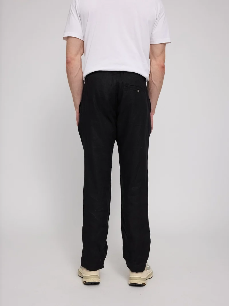 MAZINE Regular Linen Pants black