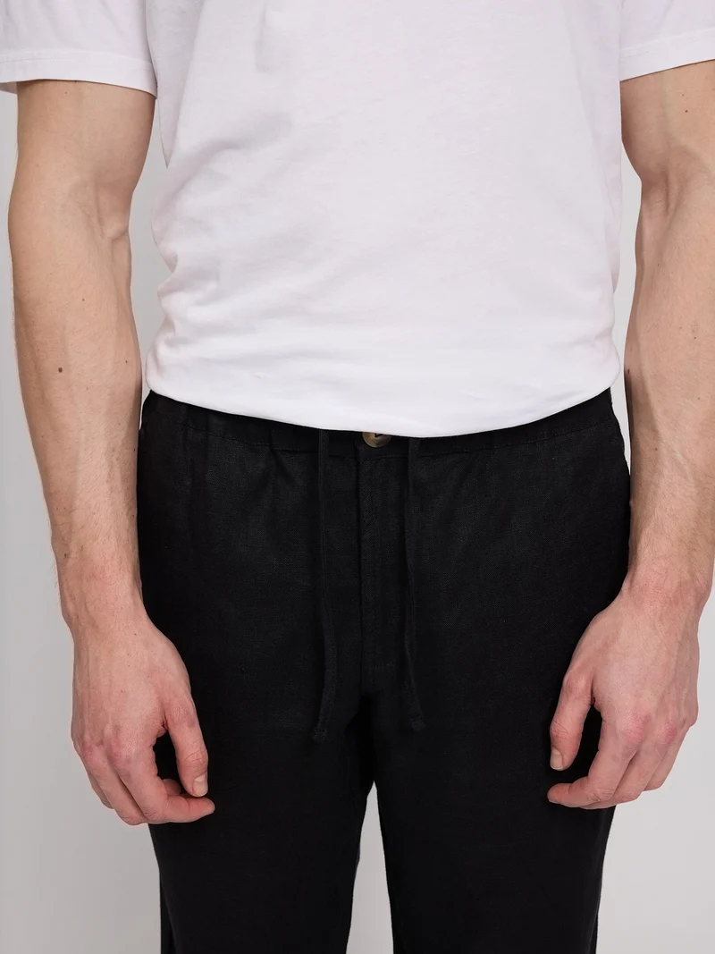 MAZINE Regular Linen Pants black