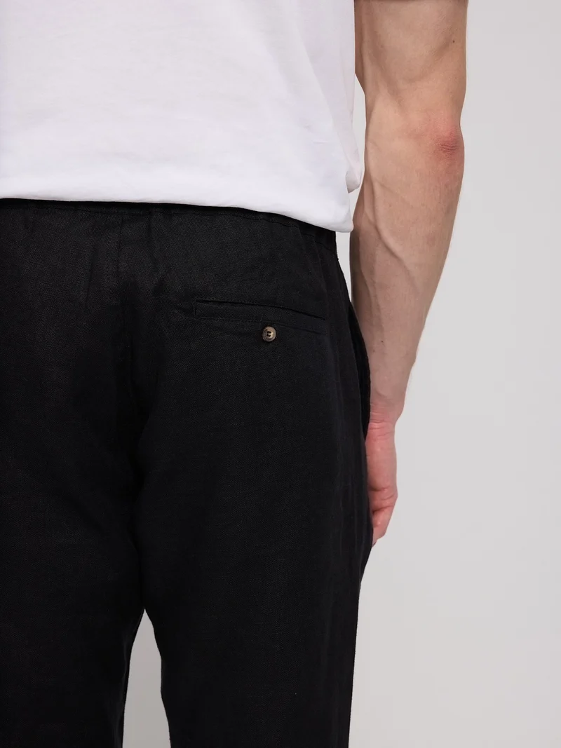 MAZINE Regular Linen Pants black