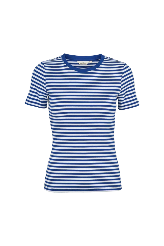 BASIC APPAREL Ludmilla Ss O-Neck sodalite blue / whisper white