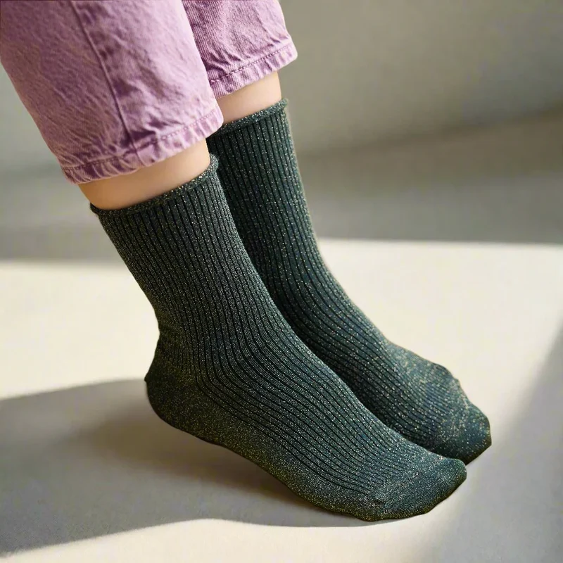 KLUE Glitter Lurex Socks green 36-40