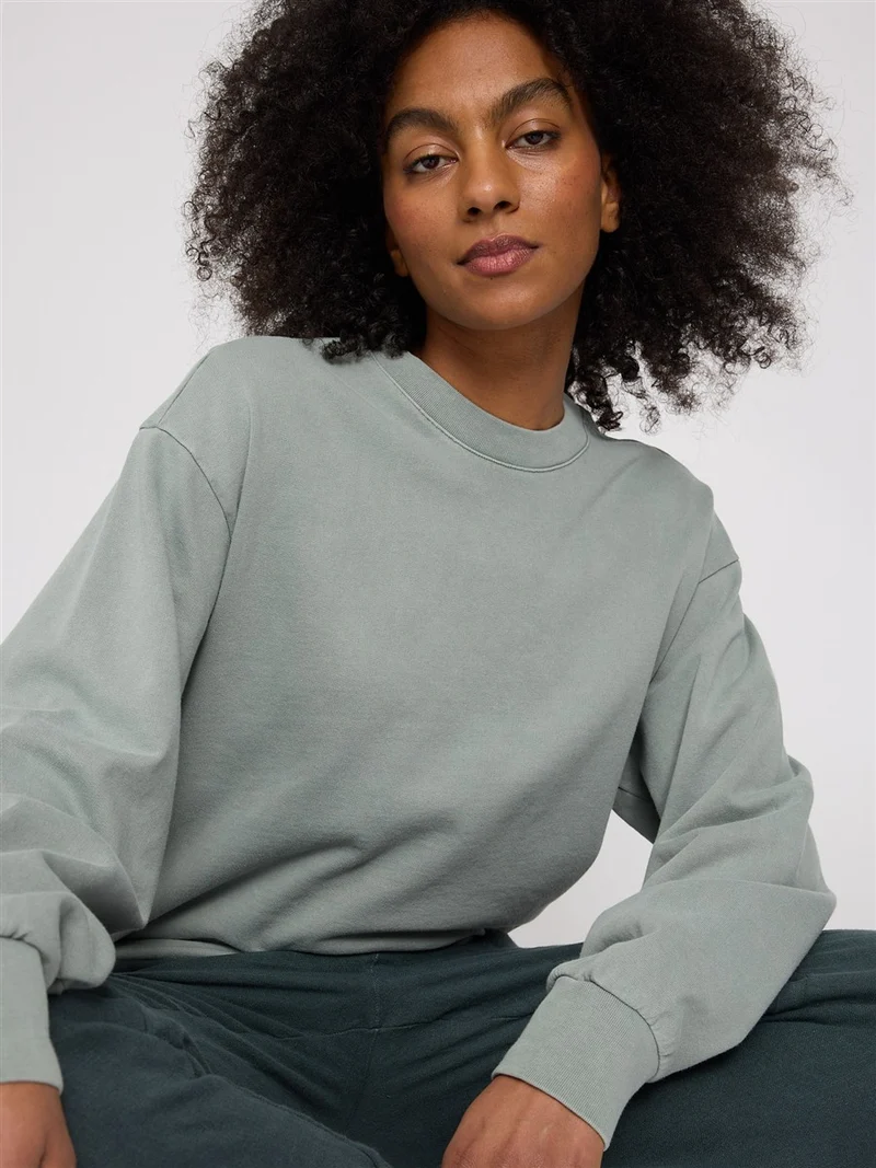 MAZINE Genderless Natural Dye Sweatshirt natural dye eucalyptus
