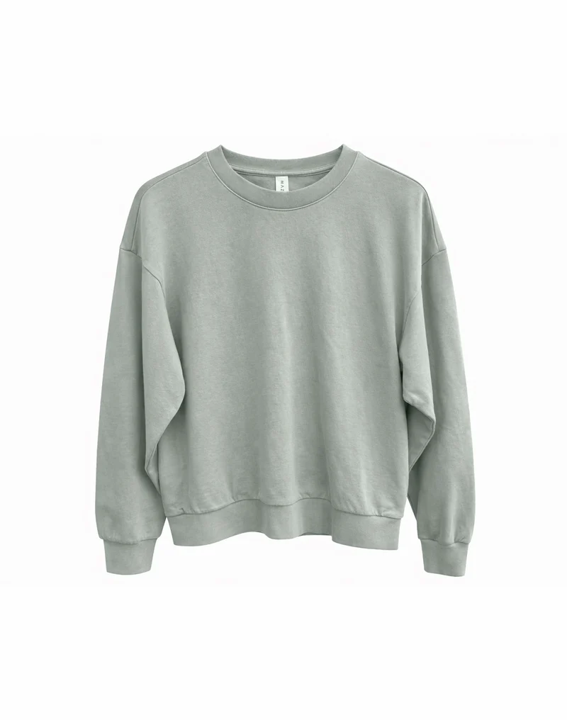 MAZINE Genderless Natural Dye Sweatshirt natural dye eucalyptus