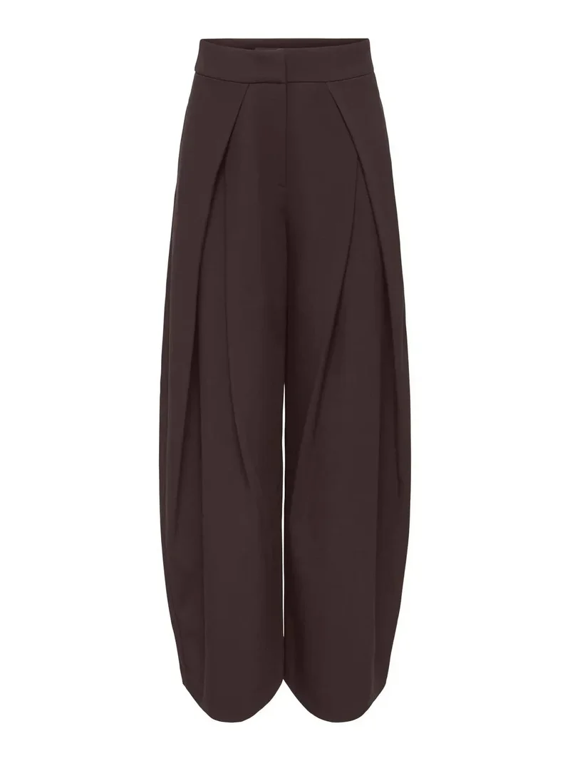 Only - Asmine Pleat Barrel Pant Tlr - 5200312 Coffee Bean
