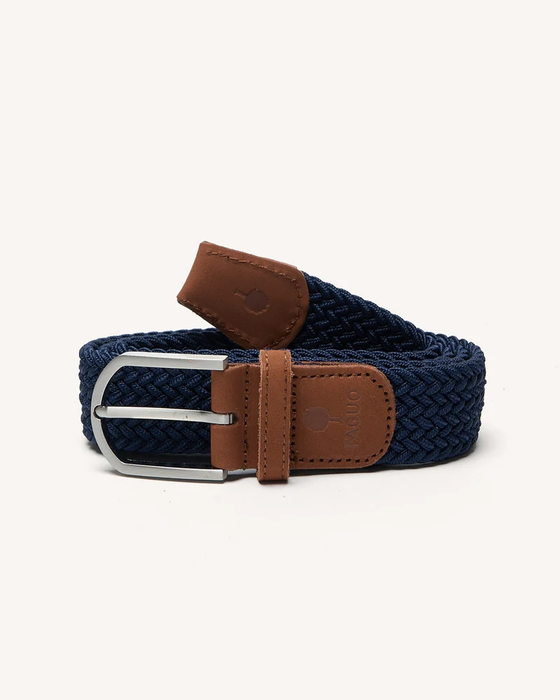 FAGUO Belt Woven navy braun