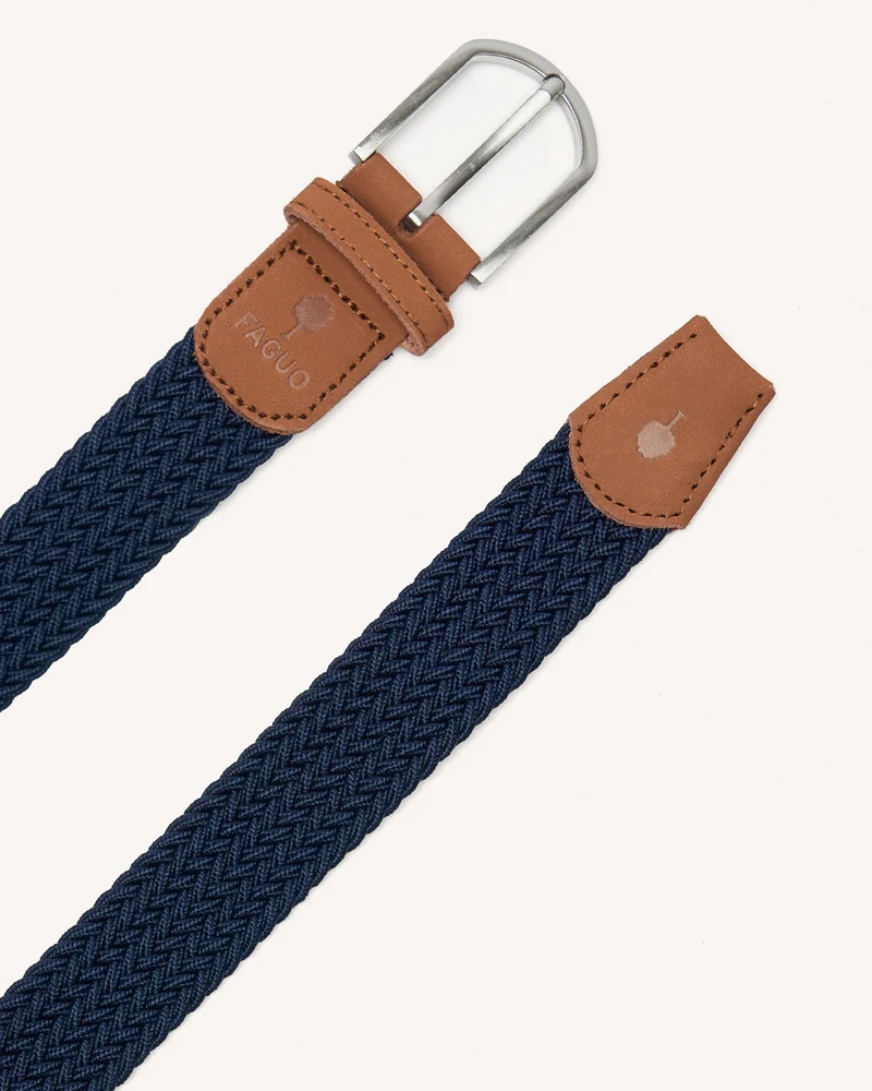 FAGUO Belt Woven navy braun