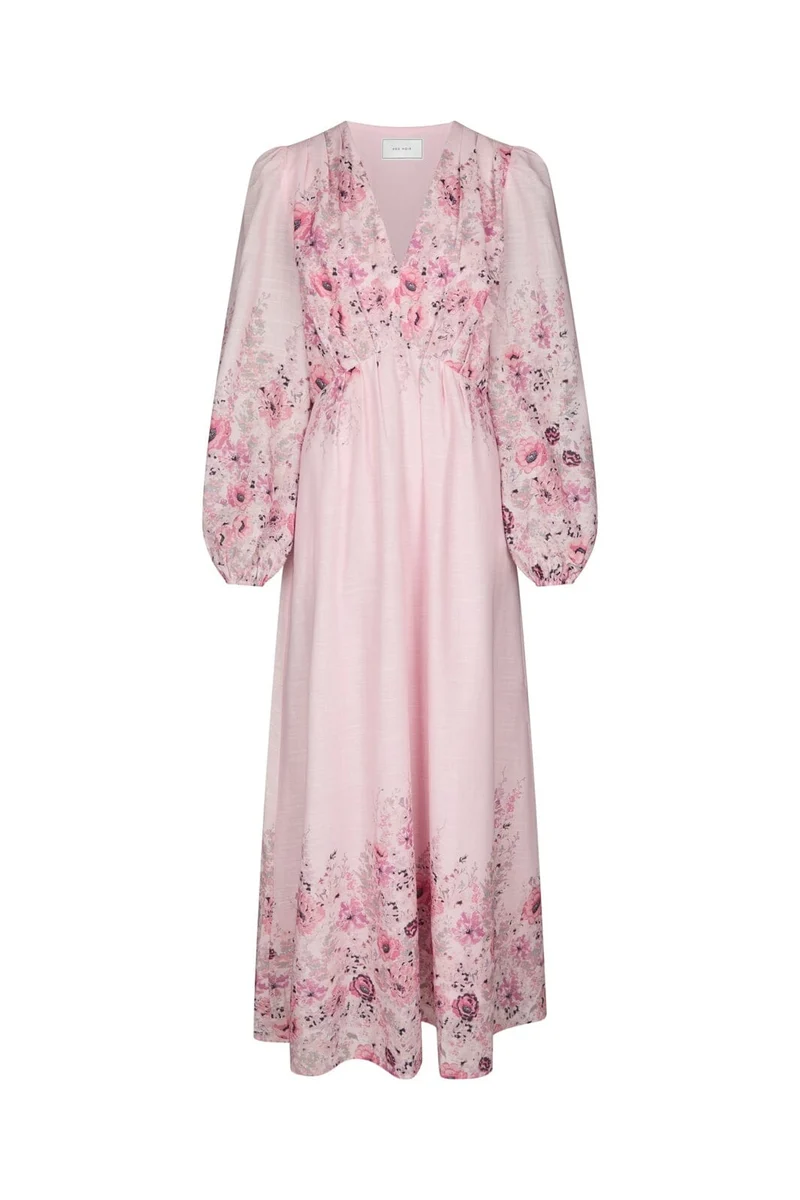 Neo Noir - Silfi Flower Print Dress 164828 - 630 - Dusty Rose