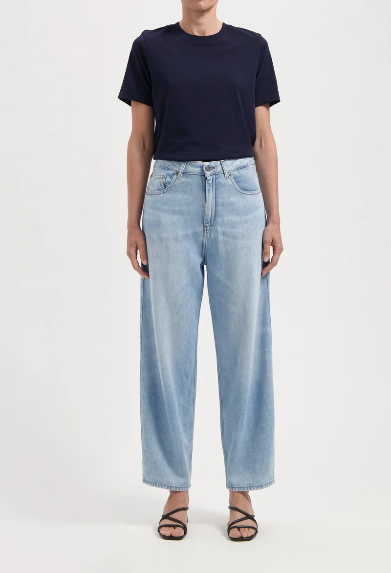 MUD JEANS Brooke High Barrel Flow stone vintage