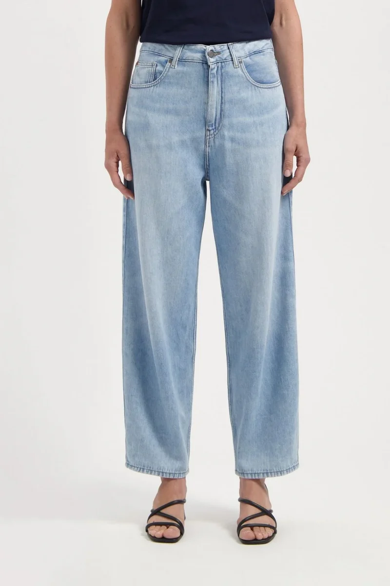 MUD JEANS Brooke High Barrel Flow stone vintage