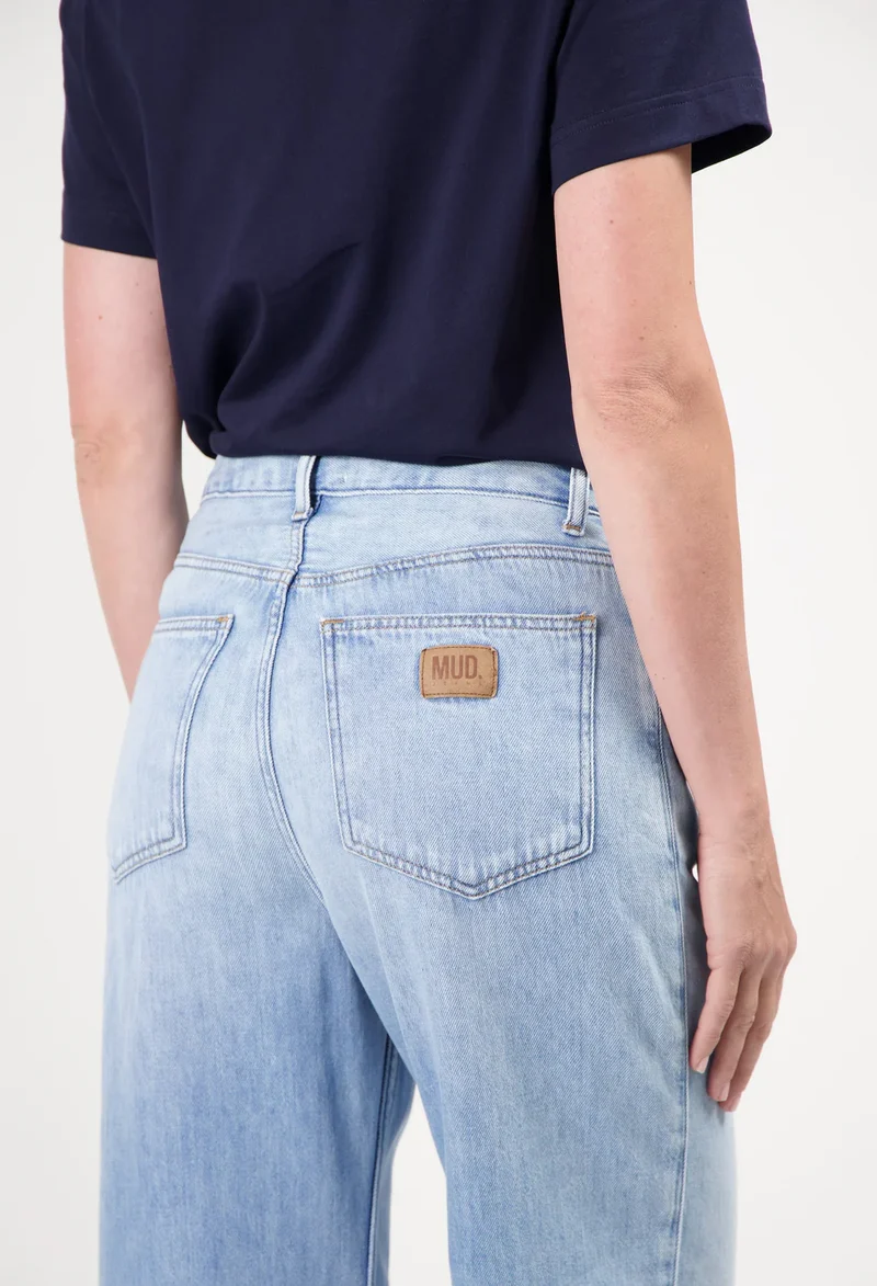 MUD JEANS Brooke High Barrel Flow stone vintage