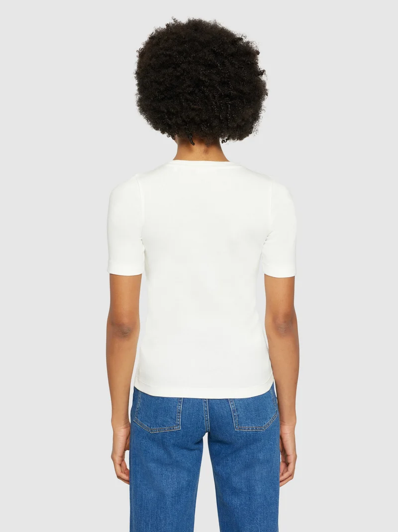 KNOWLEDGE COTTON APPAREL Rib T-Shirt star white