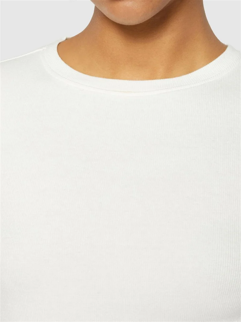 KNOWLEDGE COTTON APPAREL Rib T-Shirt star white