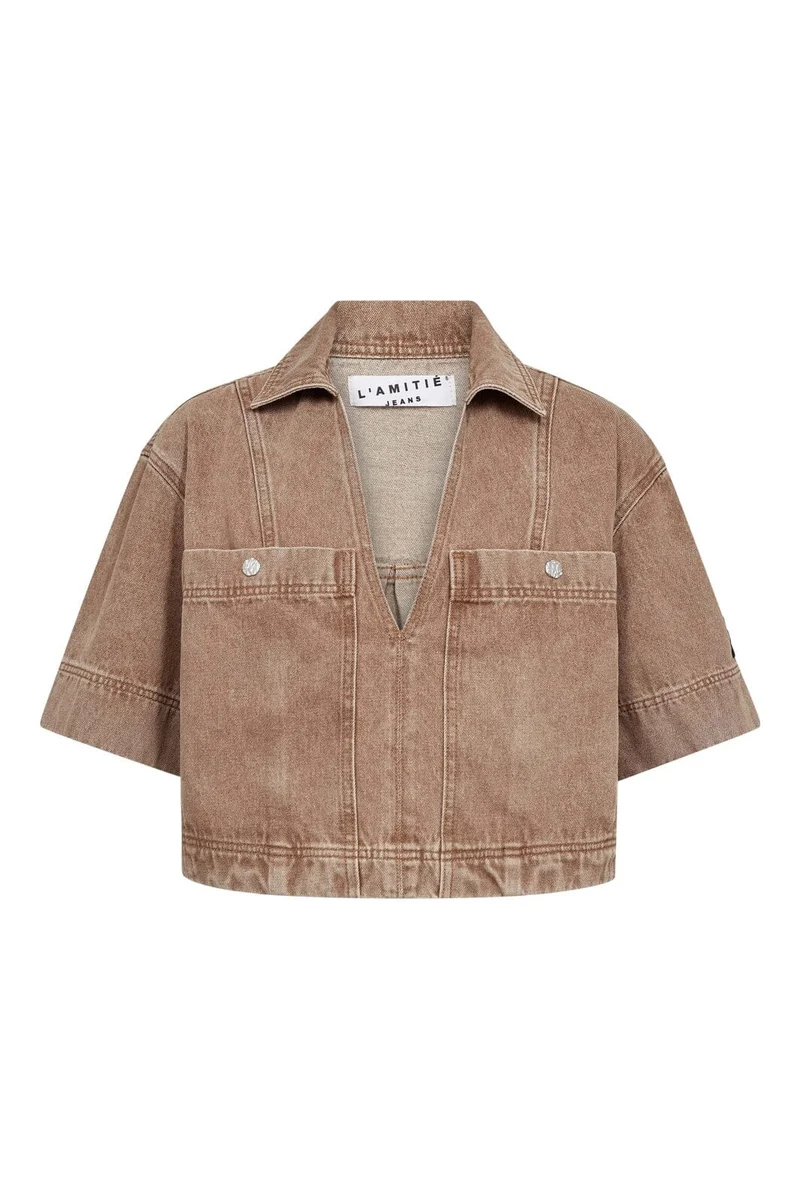 Haute L'Amitié - Drew Denim Top HL10575 - Camel