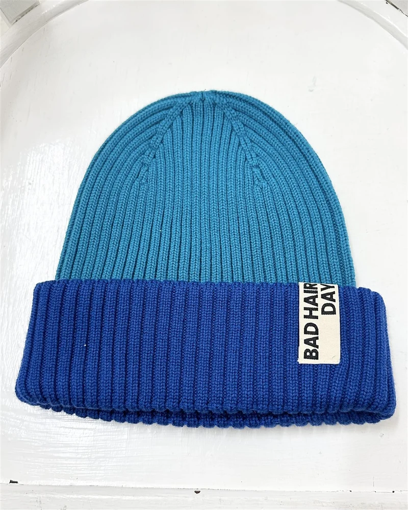 KIWI STORIES Strickmütze Block Blau türkis bad hair