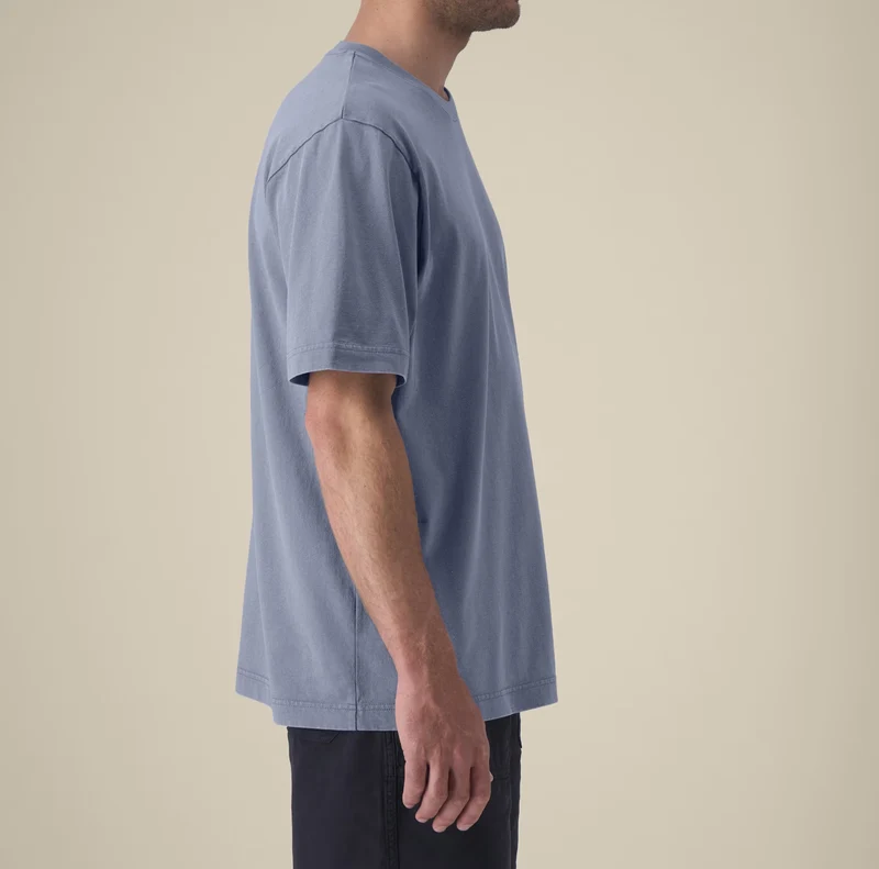 FAIRFITTERS Basic T-Shirt Unisex Heavy Vintage G. Dyed blue grey