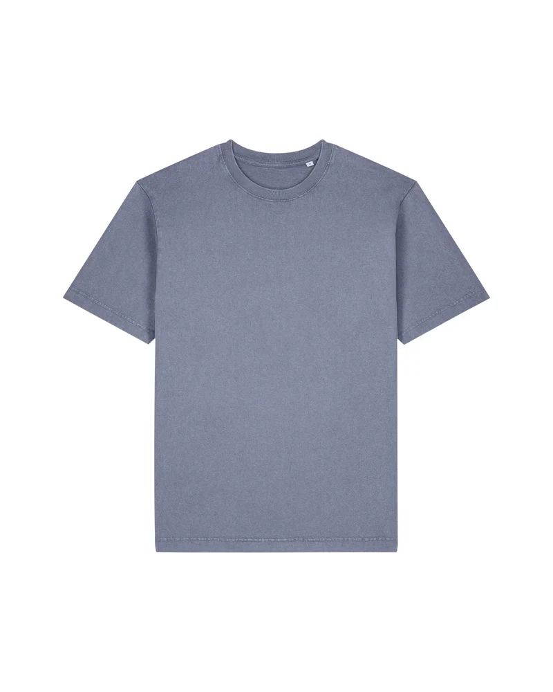 FAIRFITTERS Basic T-Shirt Unisex Heavy Vintage G. Dyed blue grey