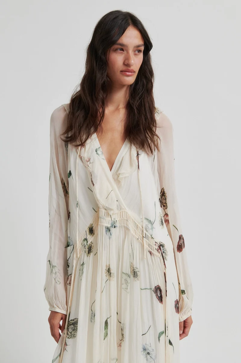 Second Female - Florala Maxi Dress 60577 - 1034 Summer Sand