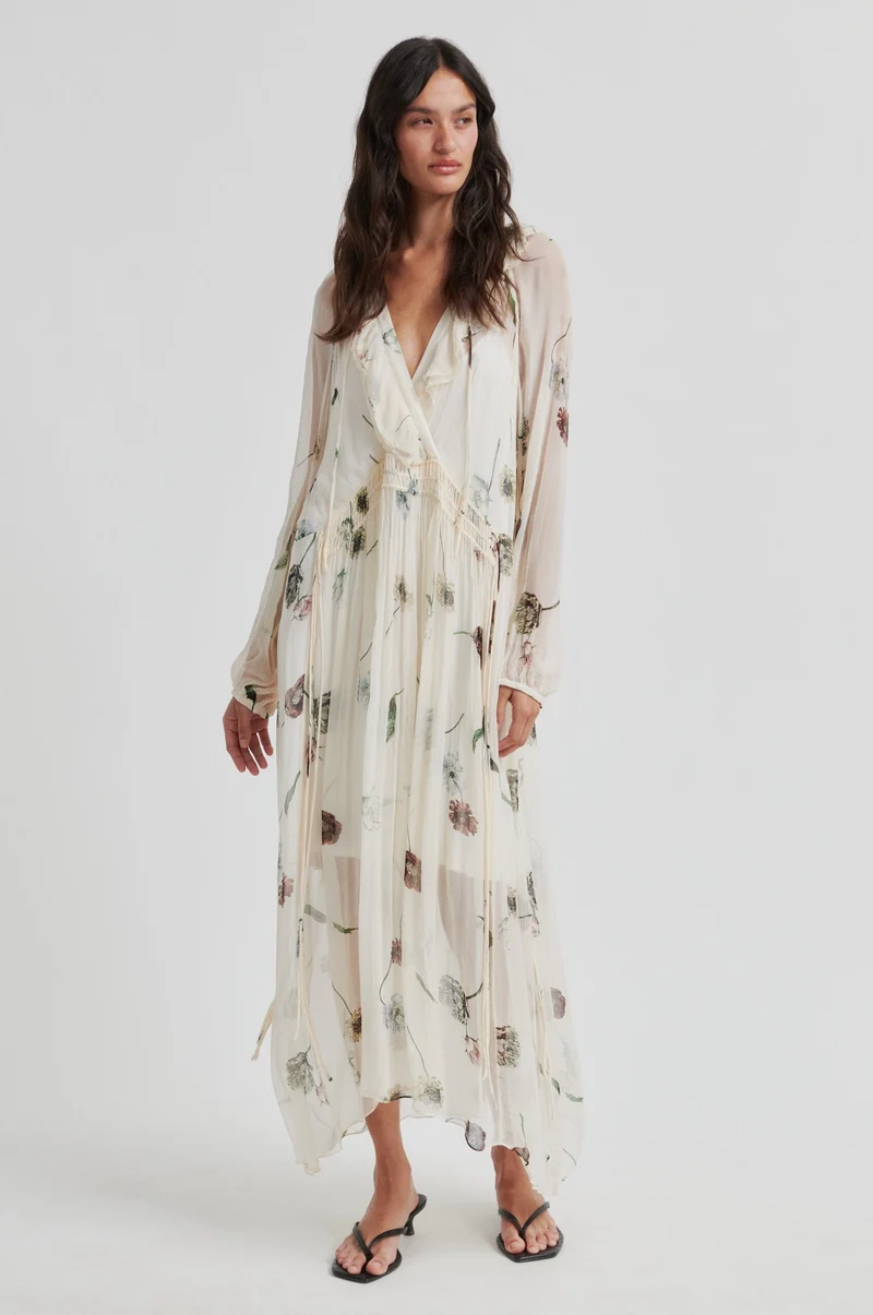 Second Female - Florala Maxi Dress 60577 - 1034 Summer Sand