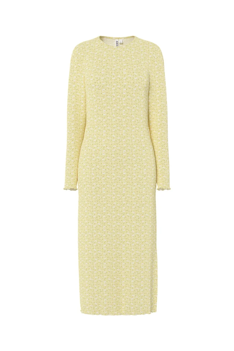 Pieces - Pcflora Ls Midi Dress - 4994214 French Vanilla Flower