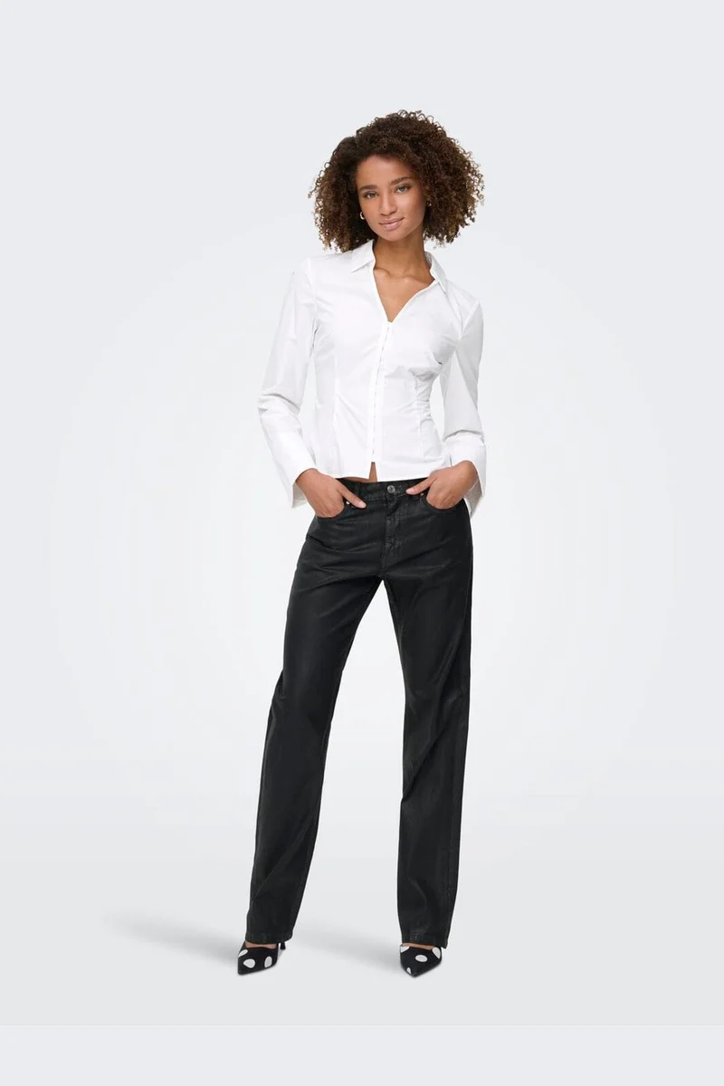 Only - Onlbeya Ls Fitted Hook Shirt - 4942456 Bright White