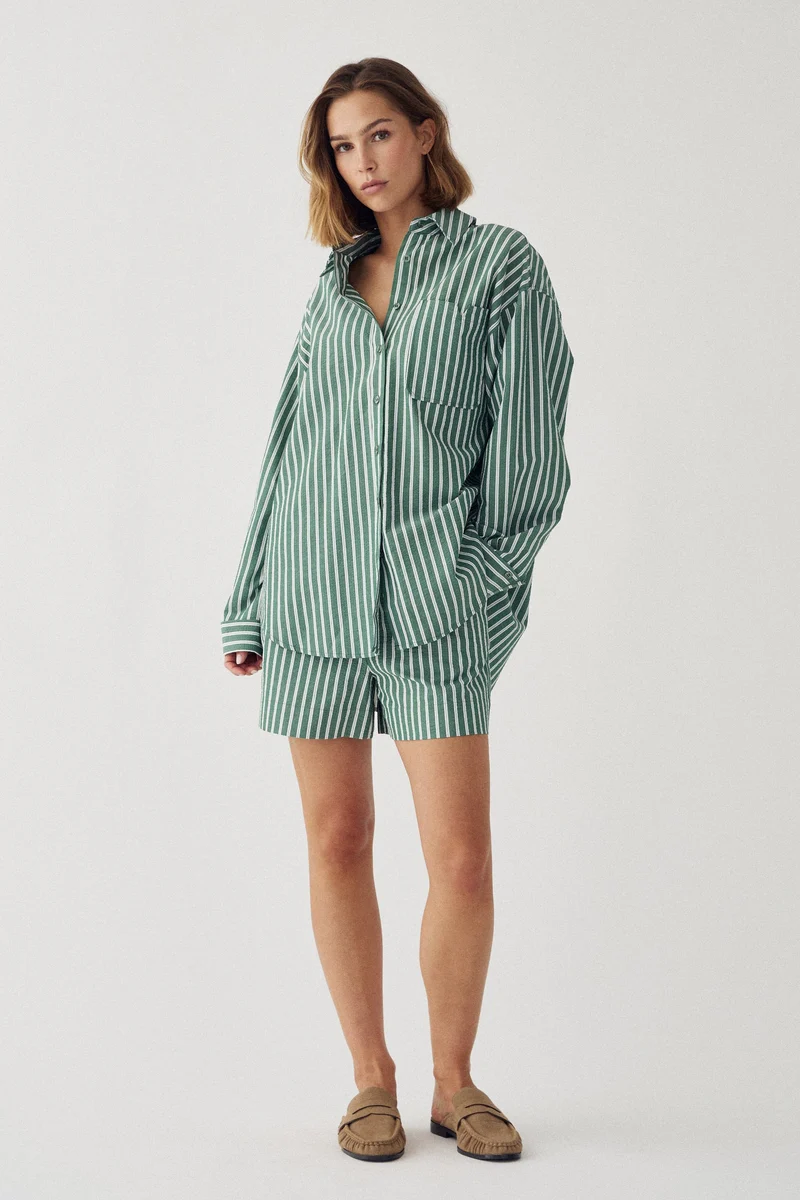 Noella - N-Layne Shorts 15640002 - 1452 - Drayton Green Stripe