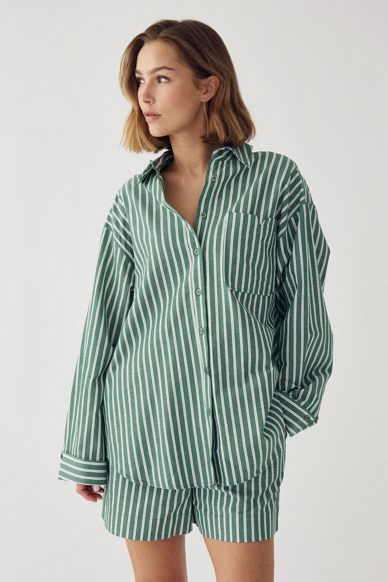 Noella - N-Layne Shorts 15640002 - 1452 - Drayton Green Stripe