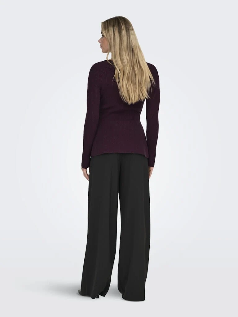 Only - Onlibi Life Ls V-Neck Rib Peplum Cc Knt - 5021071 Port Royale