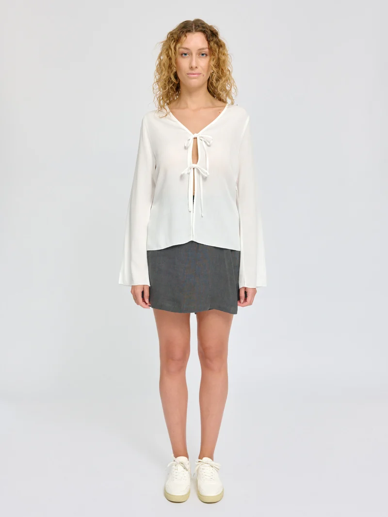 MAZINE Wide Sleeve Crinkle Blouse offwhite