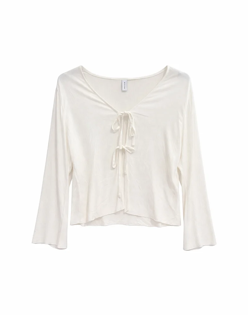 MAZINE Wide Sleeve Crinkle Blouse offwhite