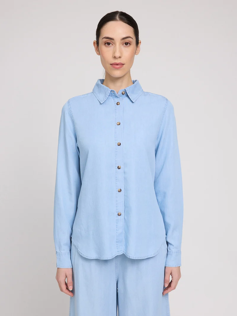 MAZINE Tencel Shirt light blue wash