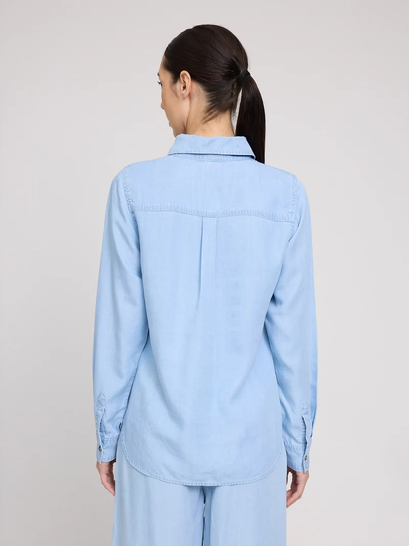 MAZINE Tencel Shirt light blue wash