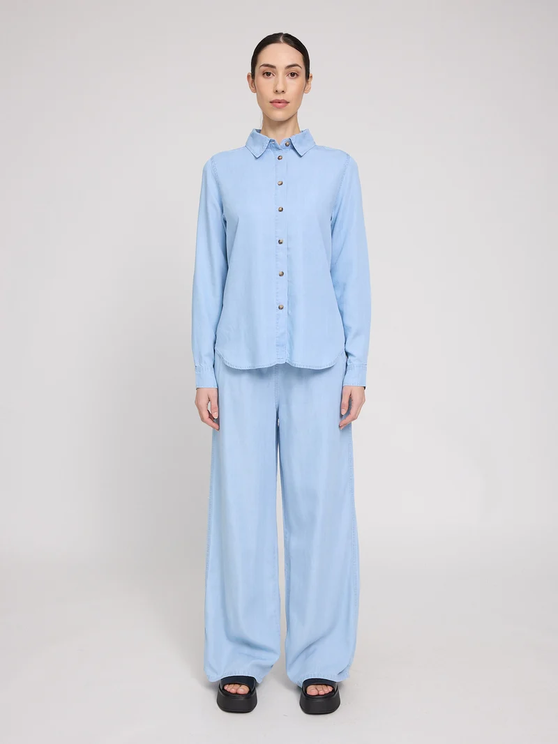 MAZINE Tencel Shirt light blue wash