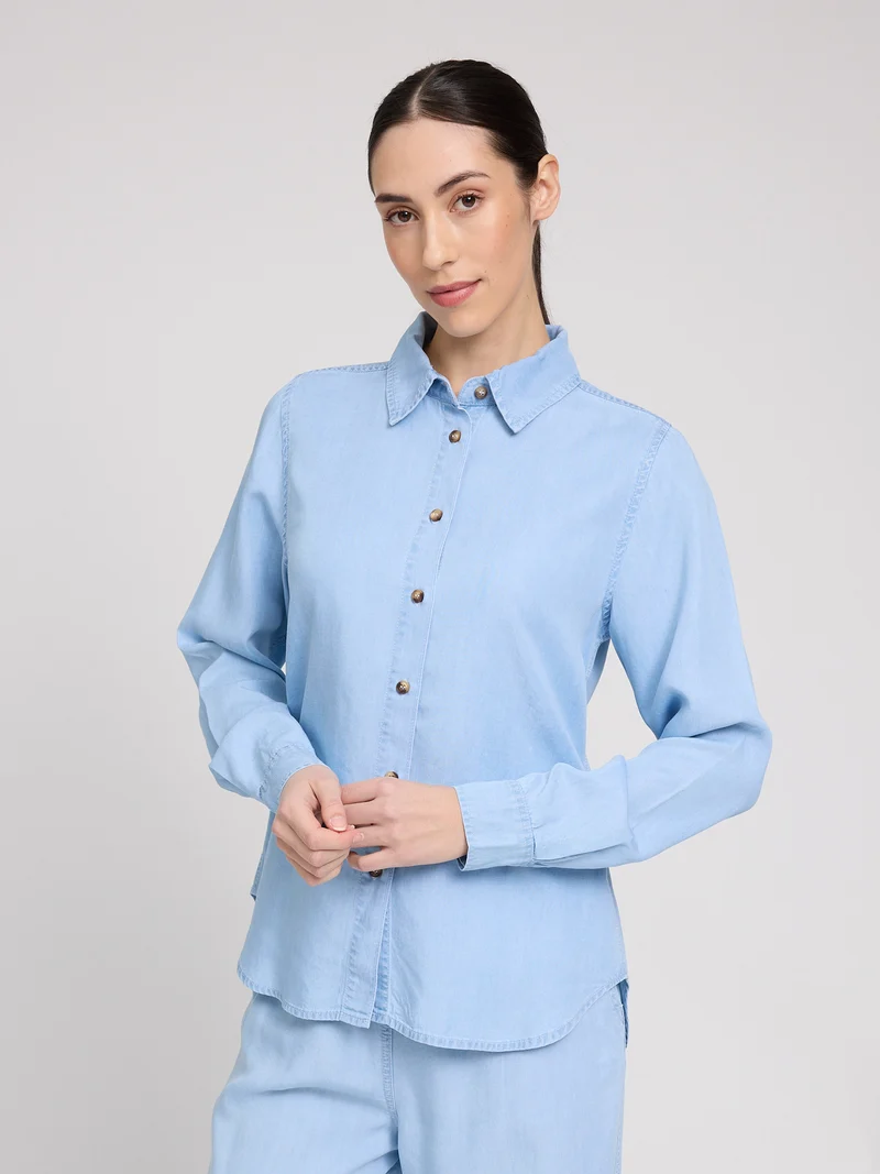 MAZINE Tencel Shirt light blue wash
