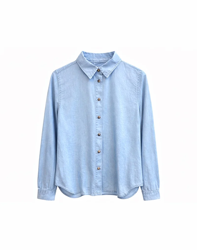 MAZINE Tencel Shirt light blue wash
