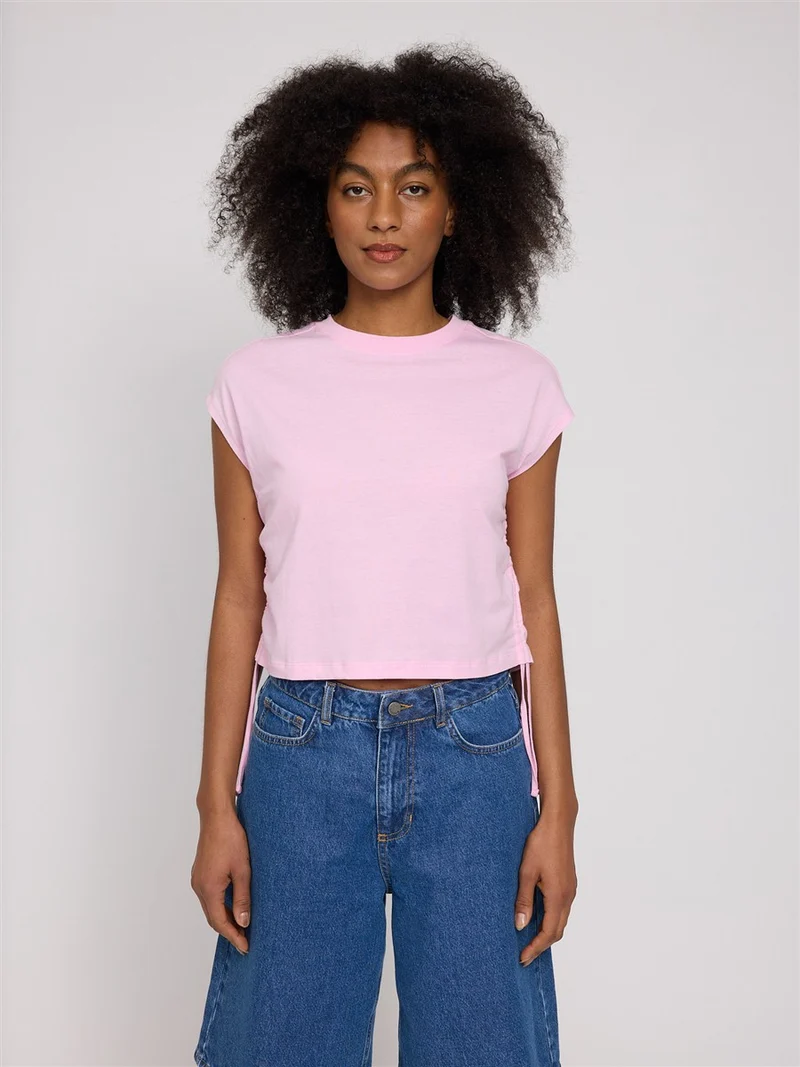 MAZINE Tie Detail T-Shirt peony pink