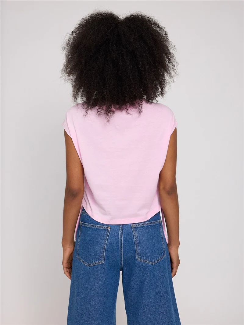 MAZINE Tie Detail T-Shirt peony pink