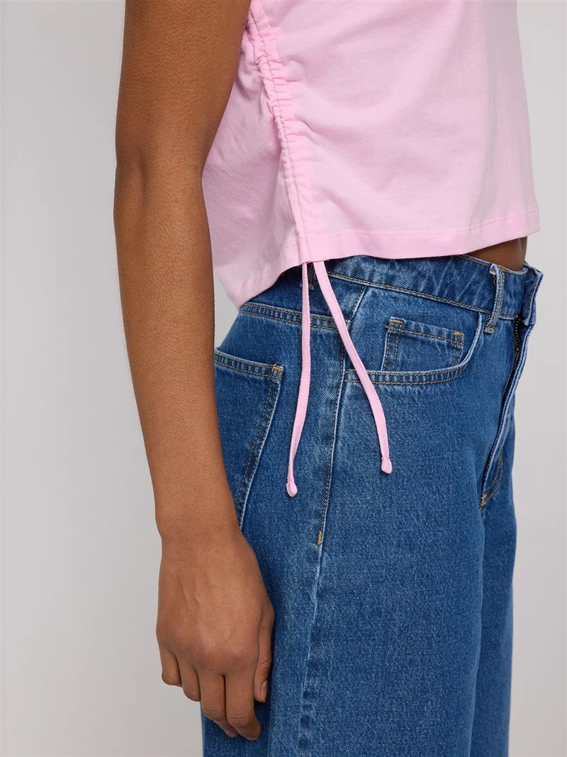 MAZINE Tie Detail T-Shirt peony pink