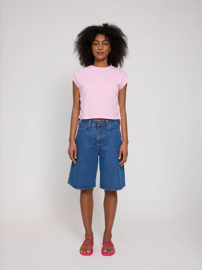 MAZINE Tie Detail T-Shirt peony pink