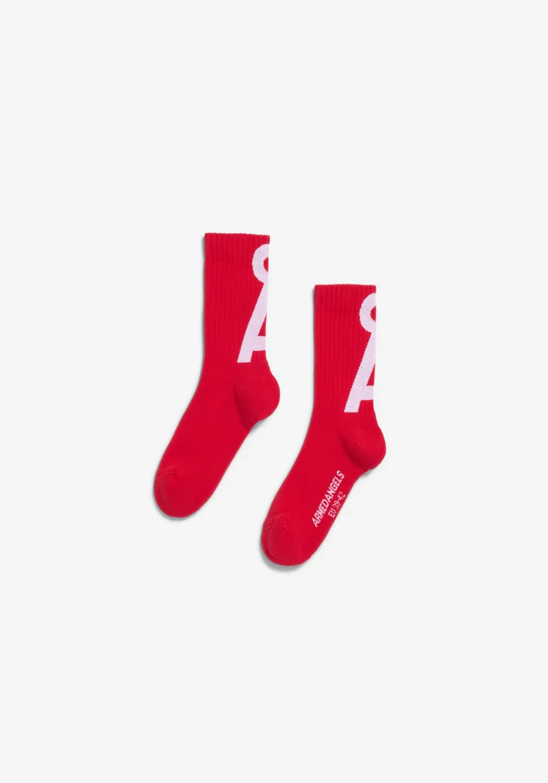 ARMEDANGELS Saamus Short Socks mars red-broken white