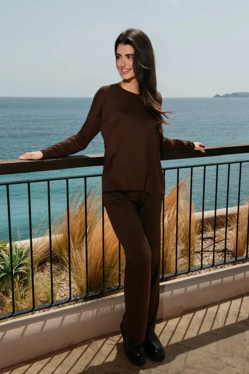 Liberte - Alma-Wide Pants 9564 - Espresso