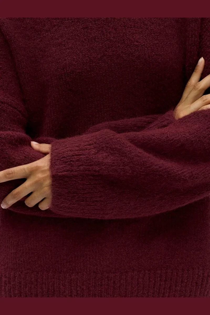 Object - Objsaggia Ls Lo Pullover - 5122479 Windsor Wine Melange