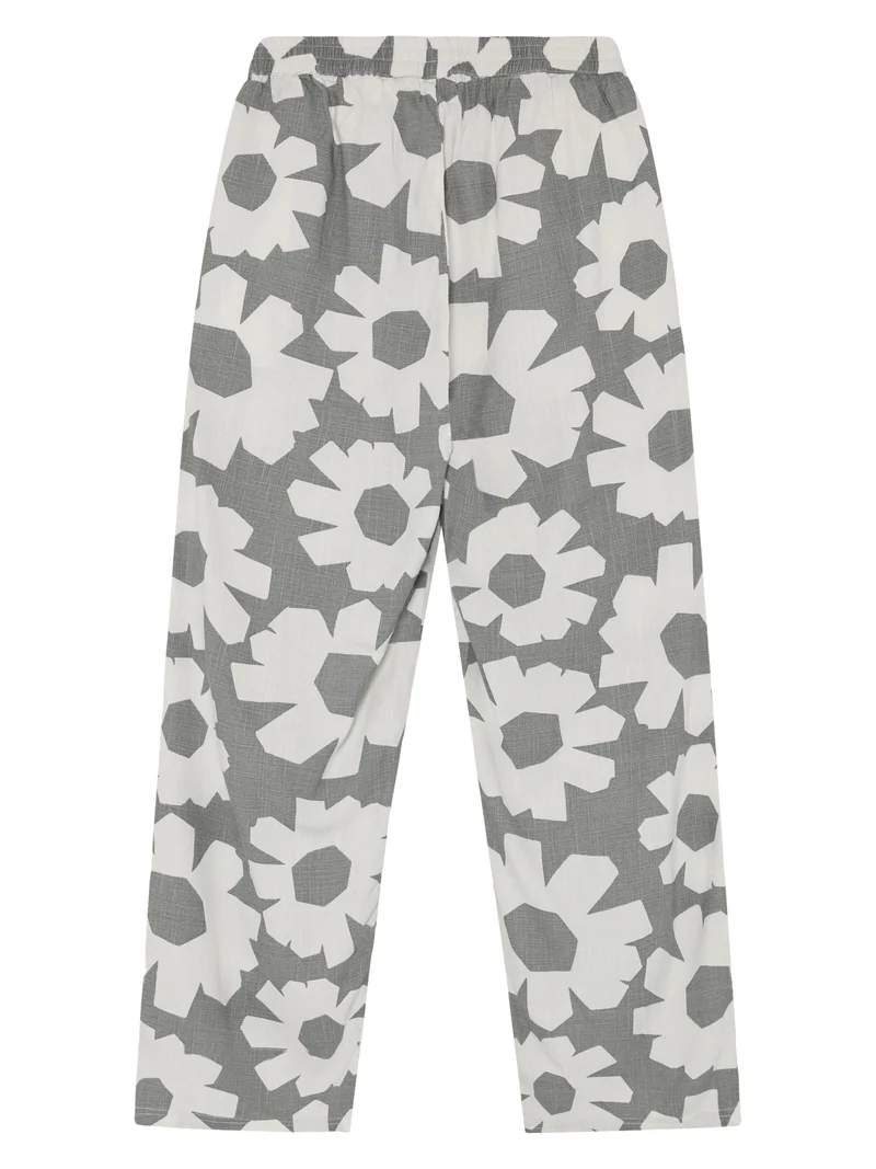 KNOWLEDGE COTTON APPAREL Posey Wide Linen-Mix Pants grey