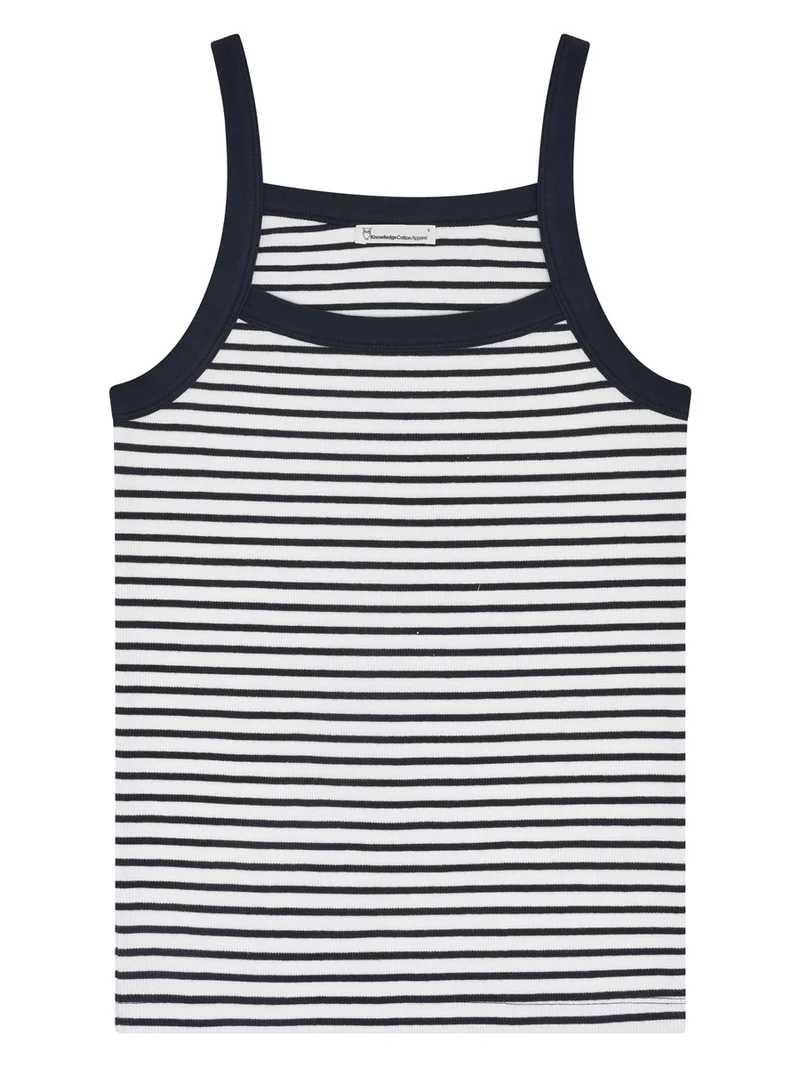 KNOWLEDGE COTTON APPAREL Rib Strap Top navy