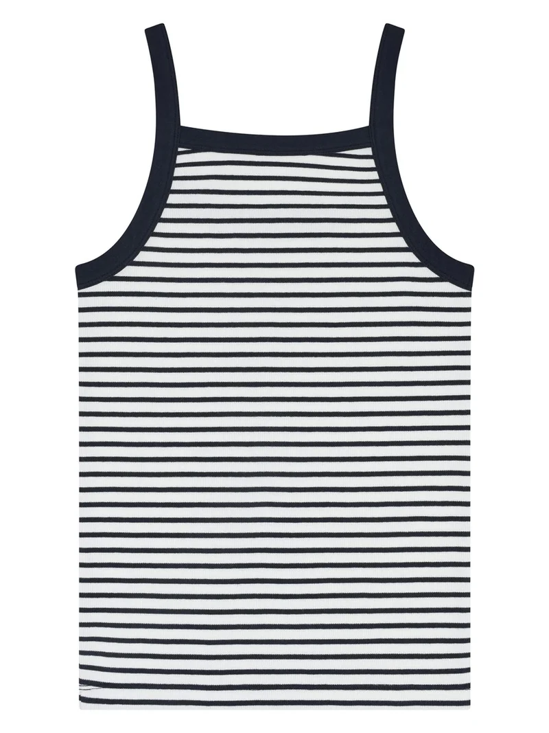 KNOWLEDGE COTTON APPAREL Rib Strap Top navy